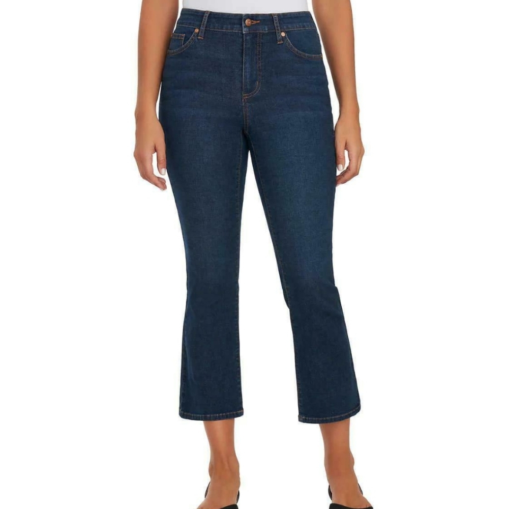 6X HOST PICK!!! CHAPS ~ Ladies' Mid-Rise Crop Kick Flare Jeans - Picture 1 of 1